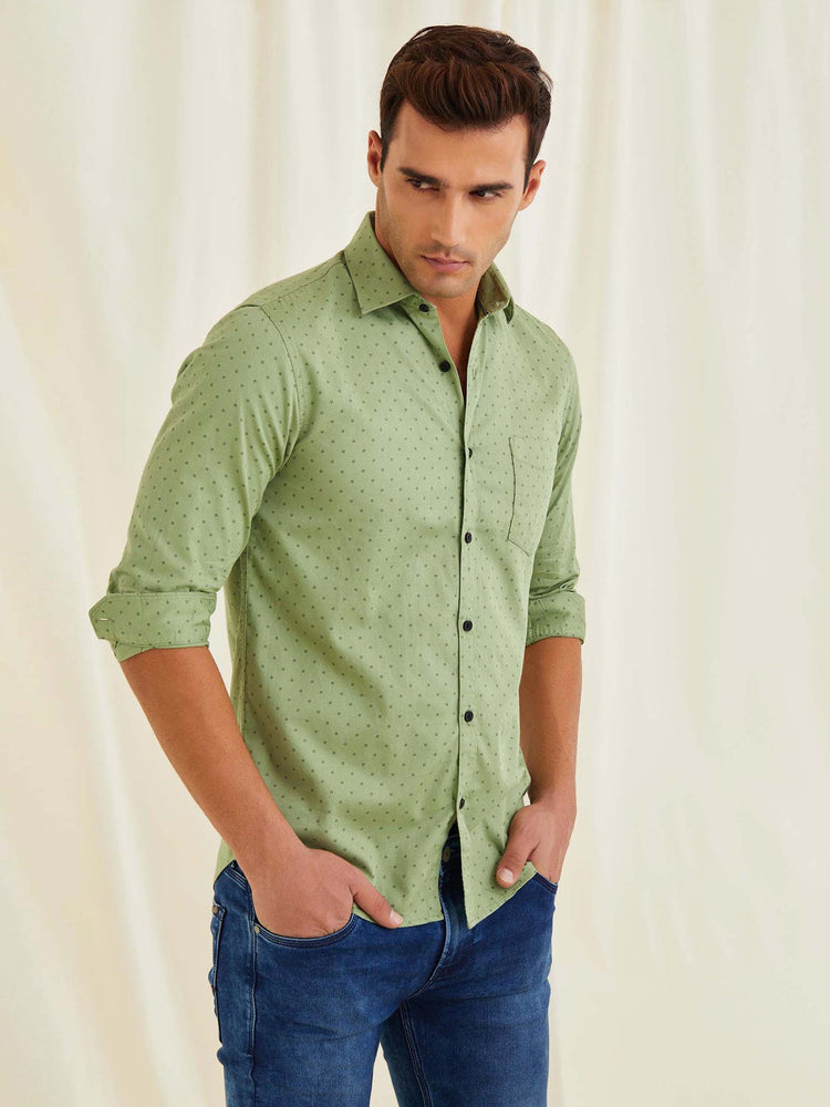 Green Printed Shirt