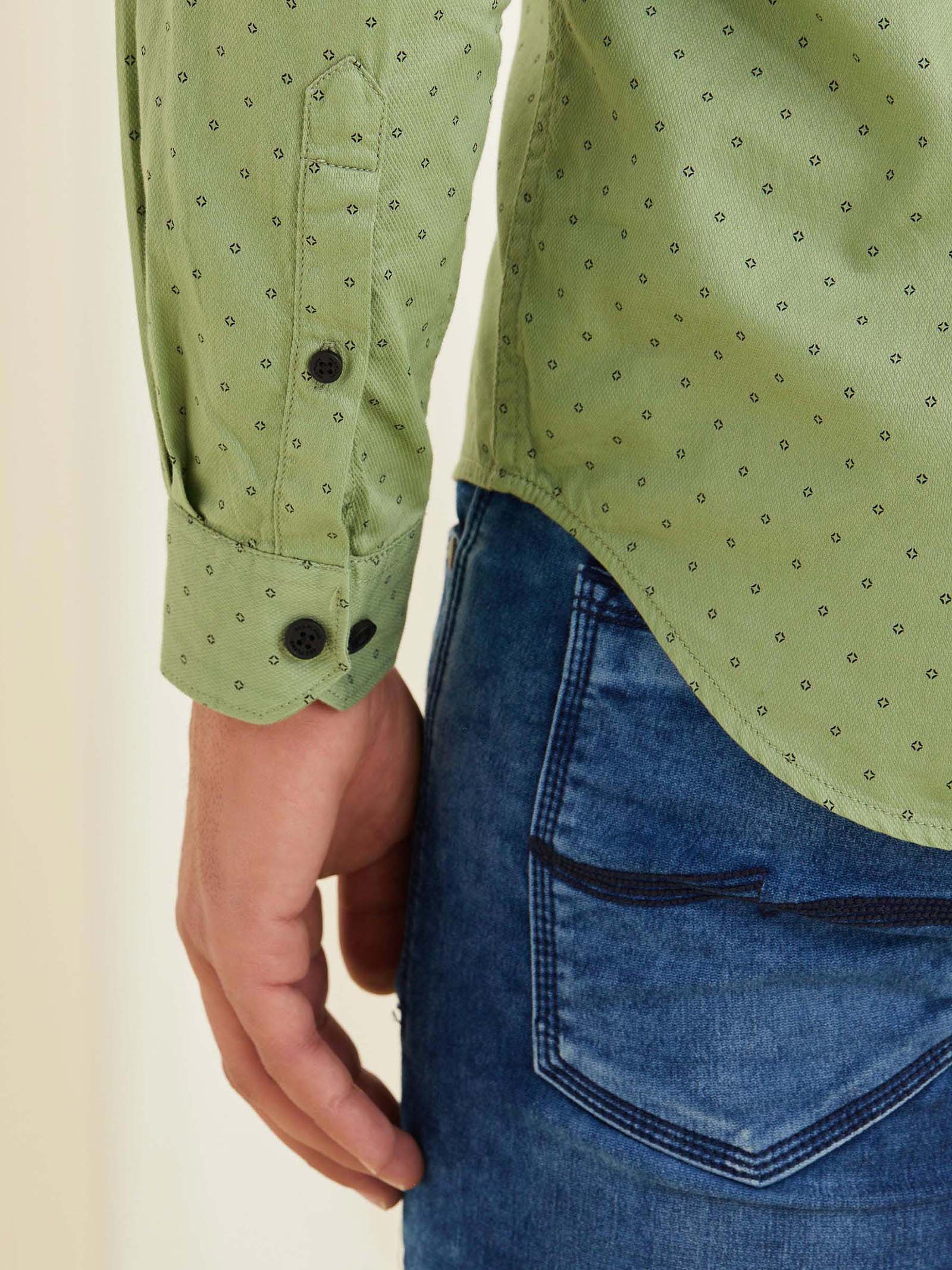 Green Printed Shirt