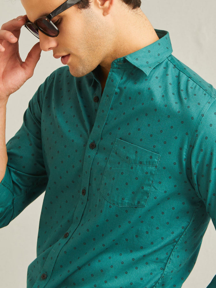 Green Printed Shirt