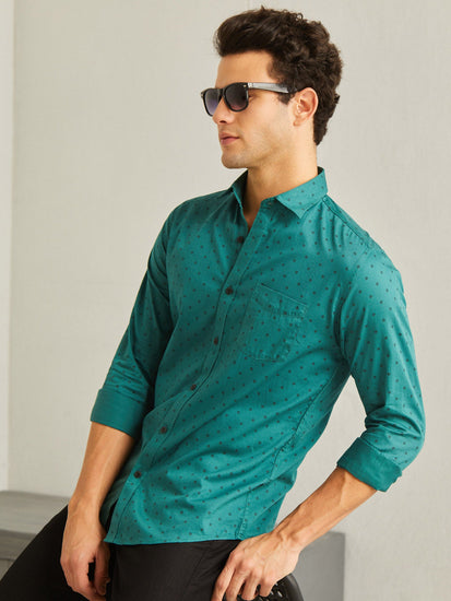 Green Printed Shirt