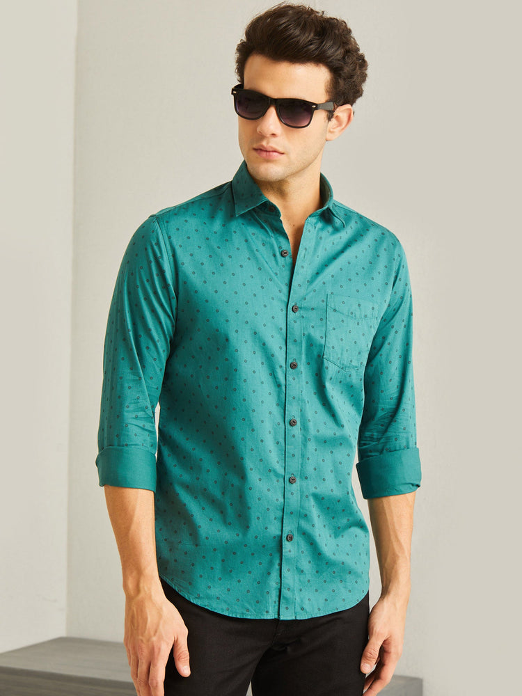 Green Printed Shirt