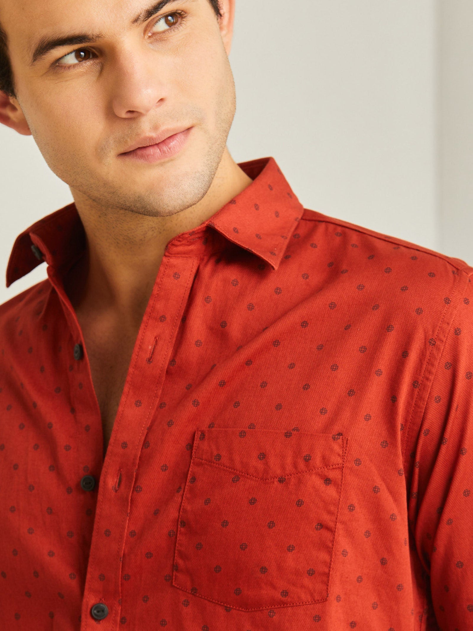 Red Printed Shirt