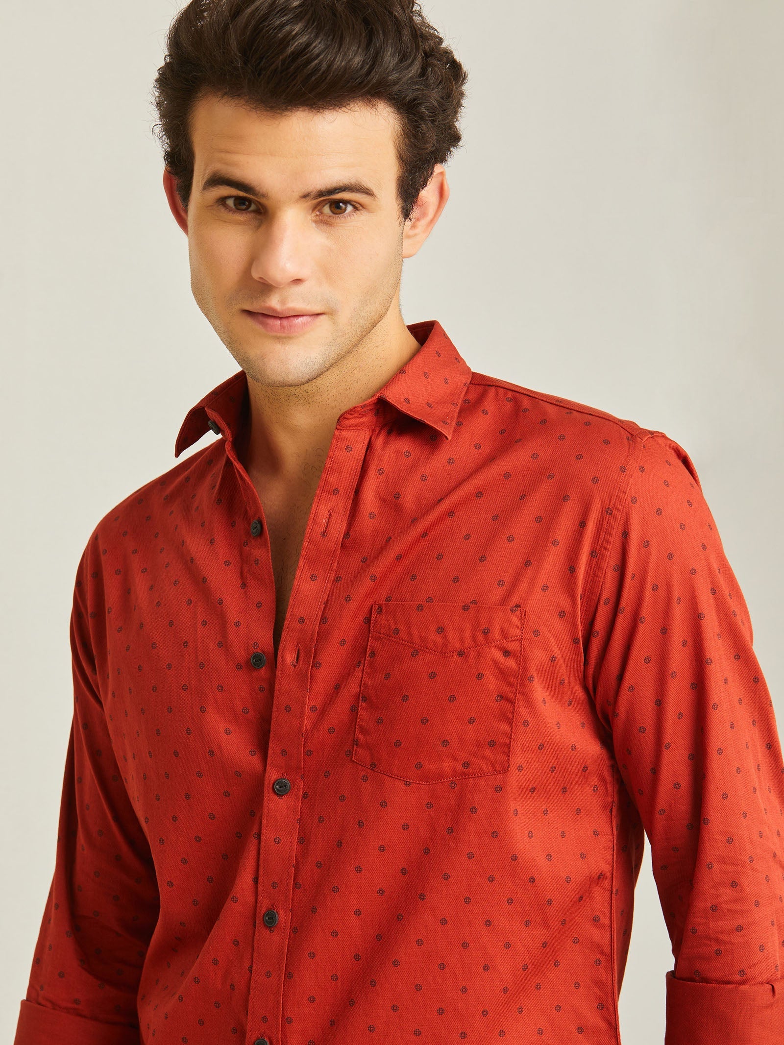 Red Printed Shirt