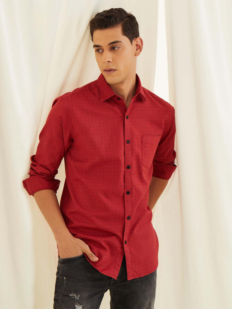 Red Printed Shirt