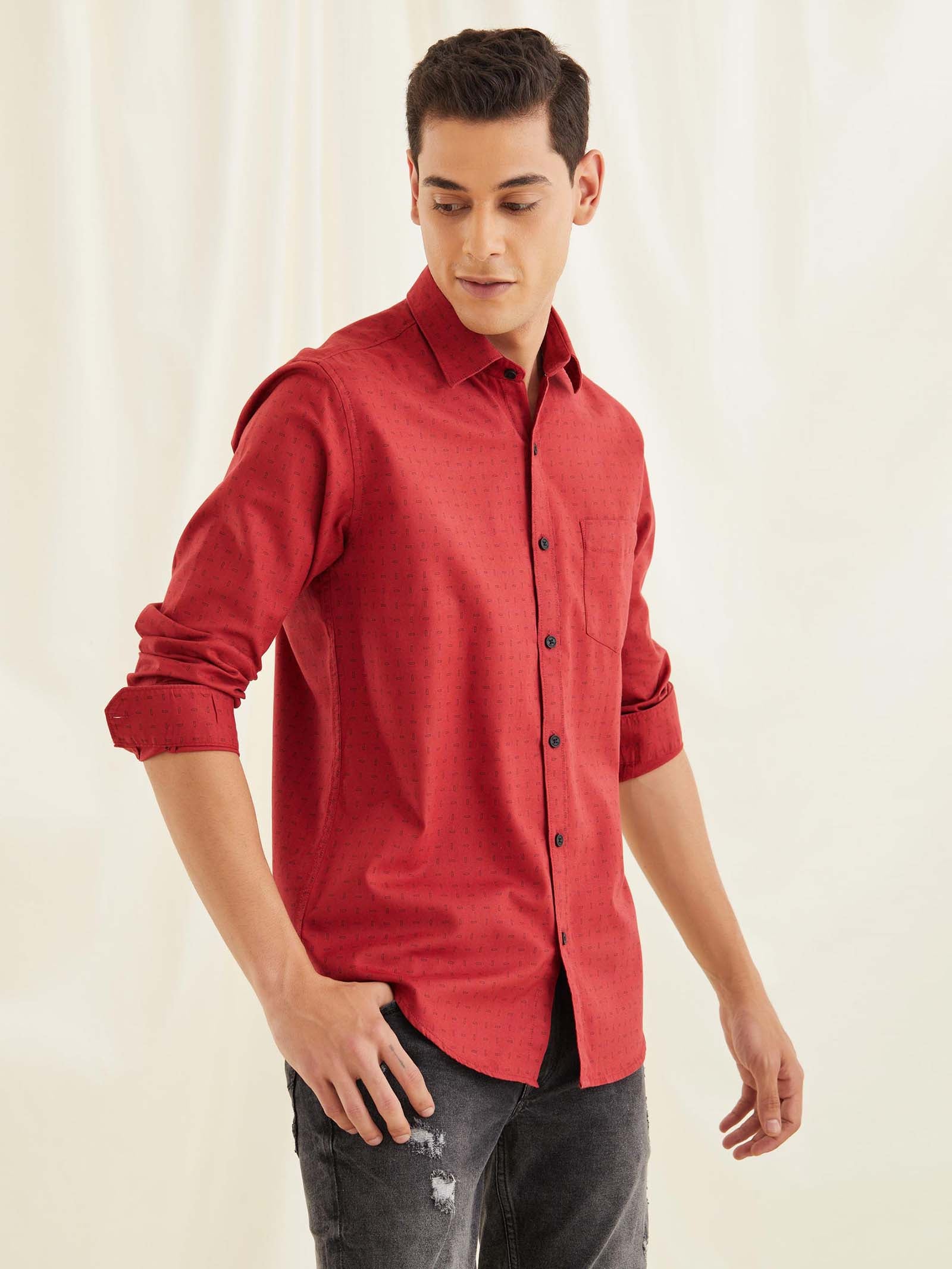 Red Printed Shirt