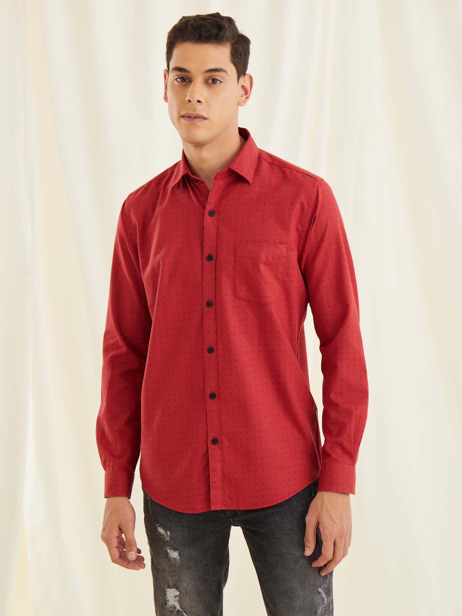 Red Printed Shirt