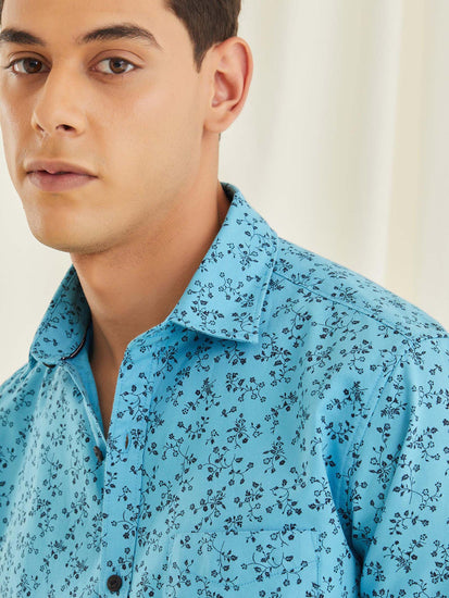 Blue Printed Shirt