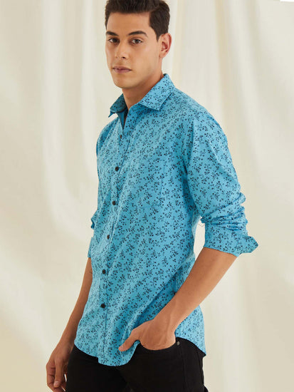 Blue Printed Shirt