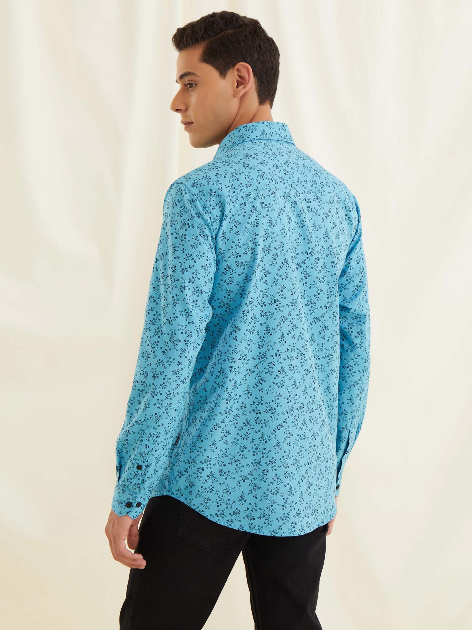 Blue Printed Shirt