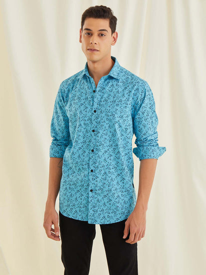 Blue Printed Shirt