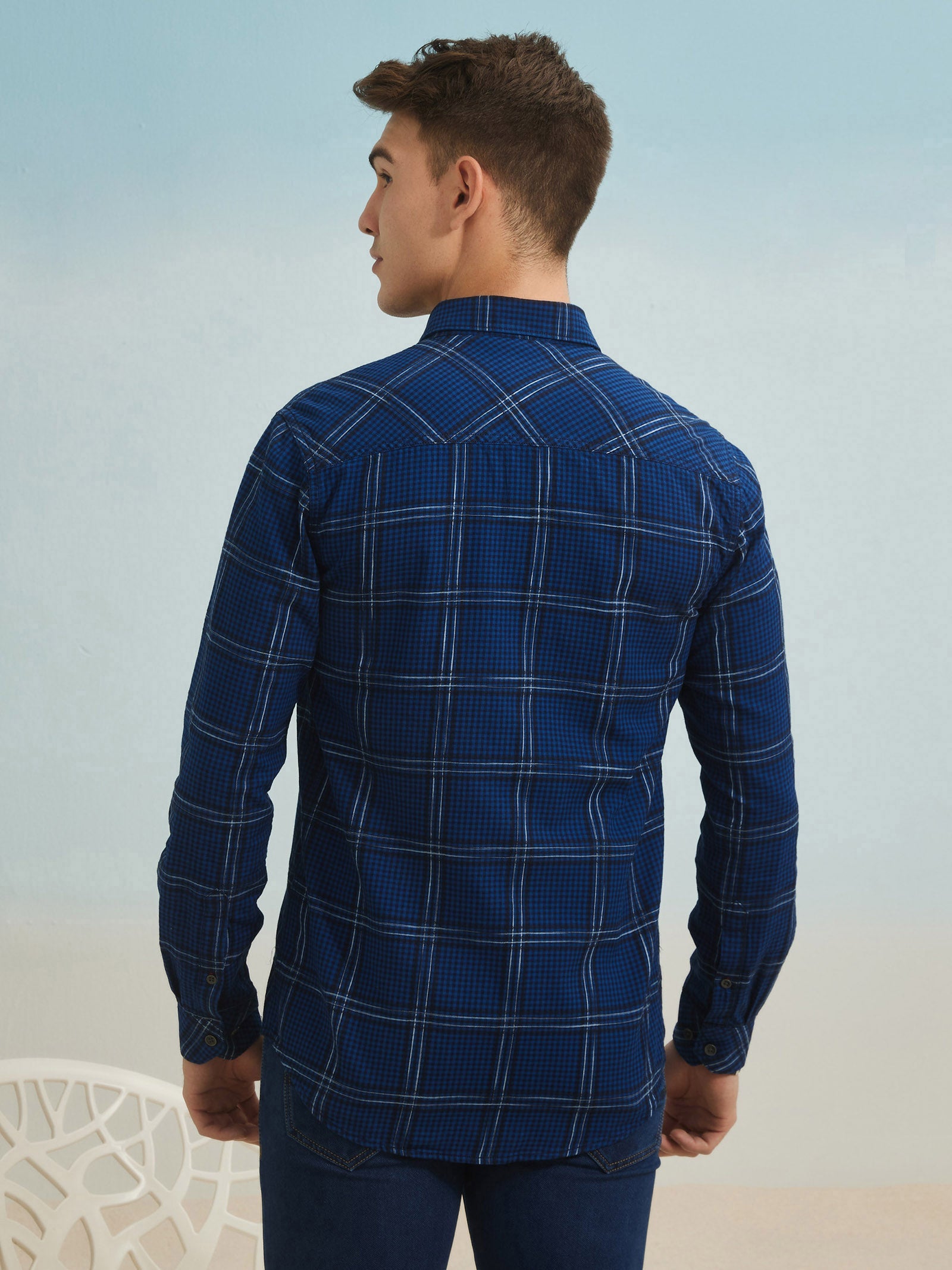 Navy Checked Shirt