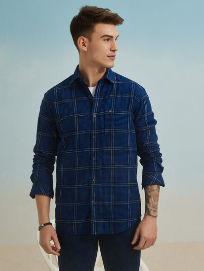 Navy Checked Shirt