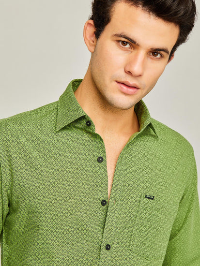 Green Printed Shirt