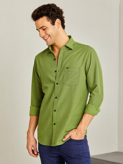 Green Printed Shirt