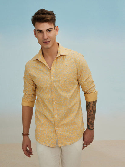 Yellow Printed Shirt