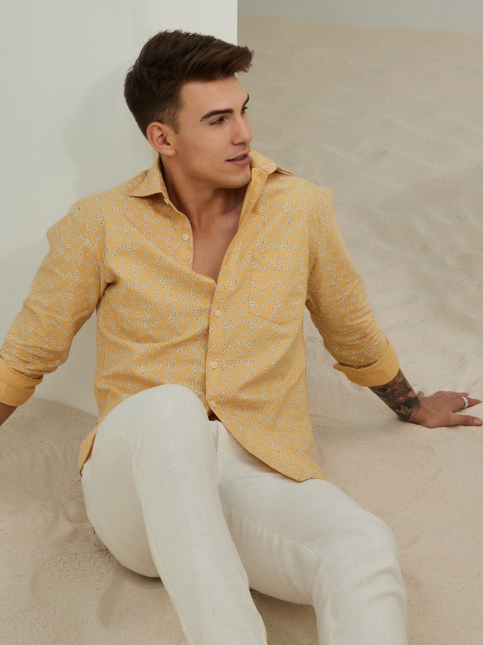 Yellow Printed Shirt