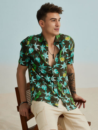 Green Printed Shirt