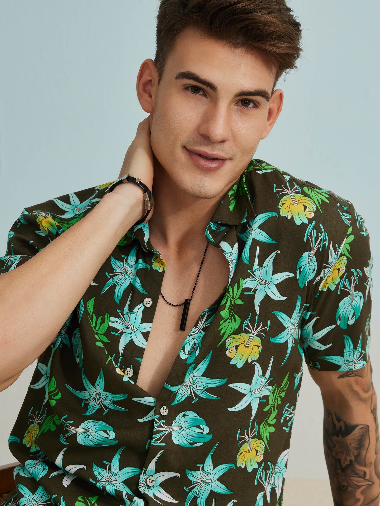 Green Printed Shirt