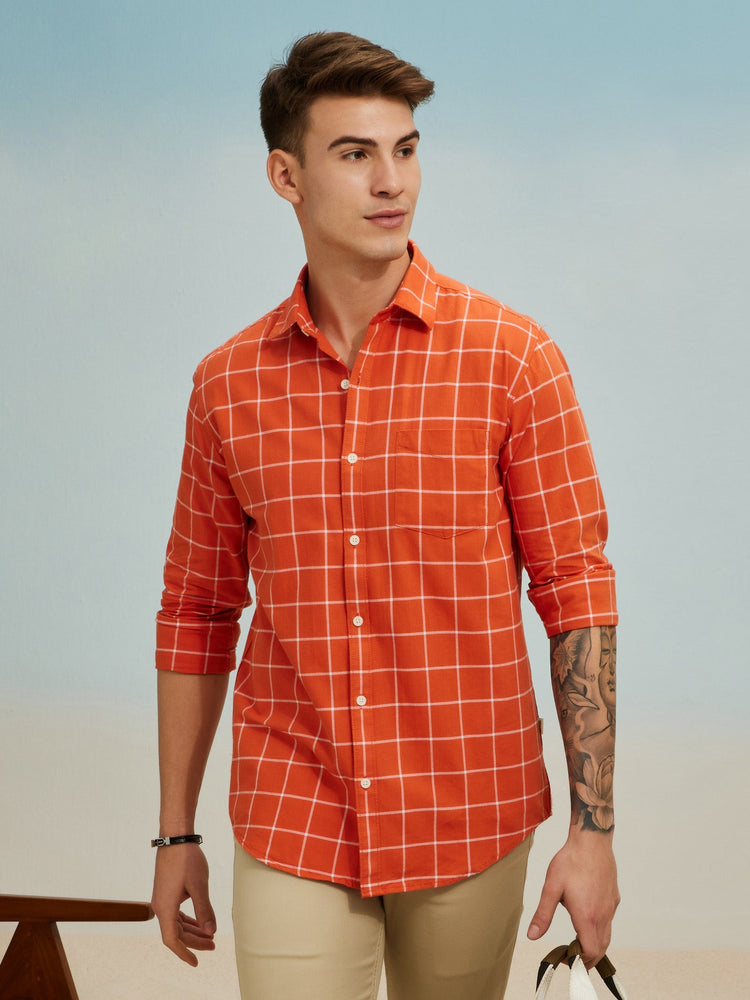 Orange Checked Shirt