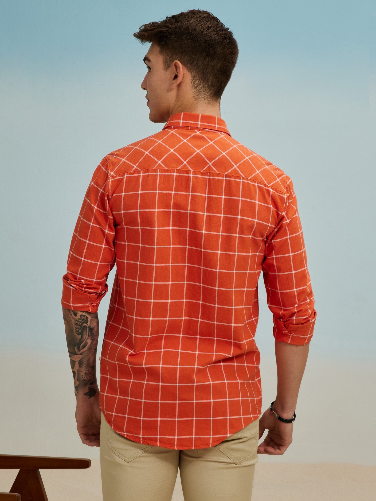 Orange Checked Shirt