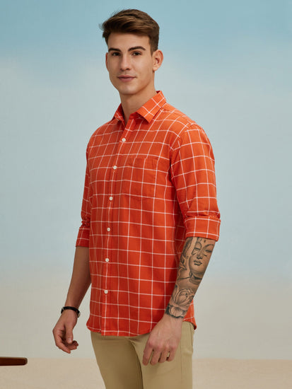 Orange Checked Shirt