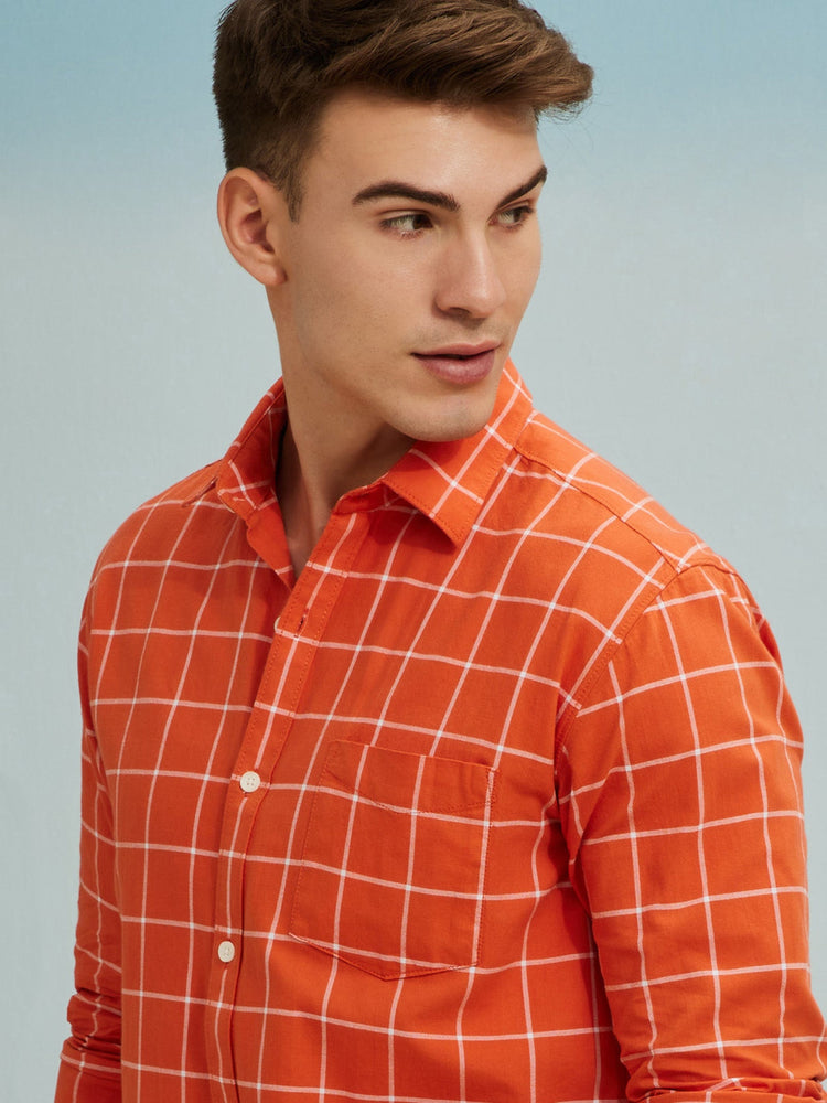 Orange Checked Shirt