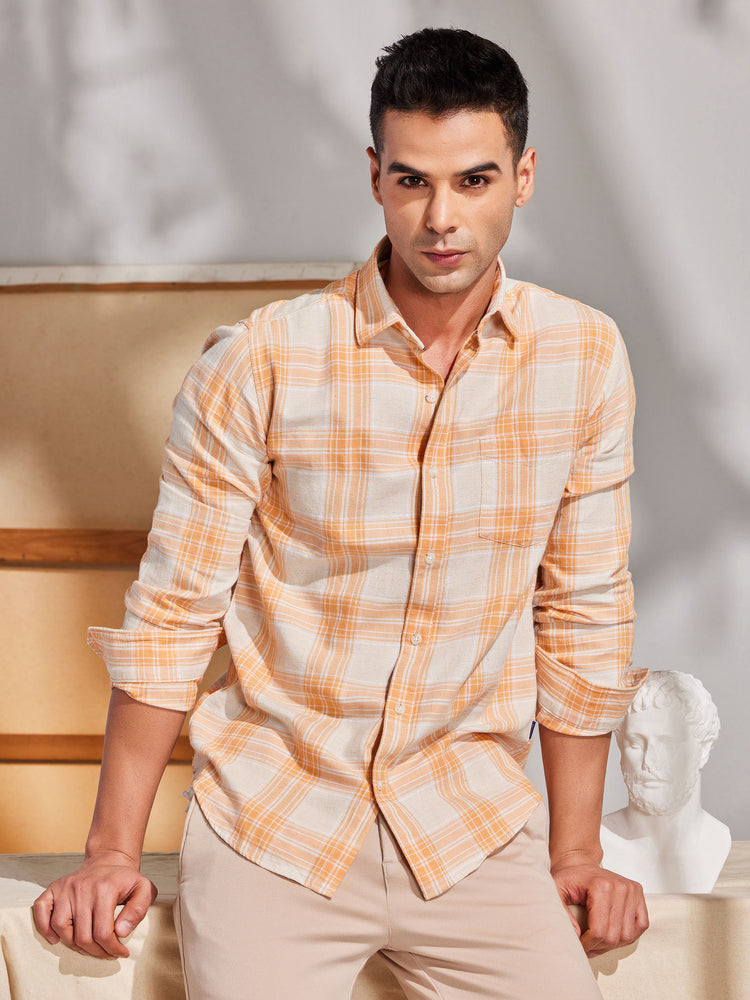 Orange Checked Shirt