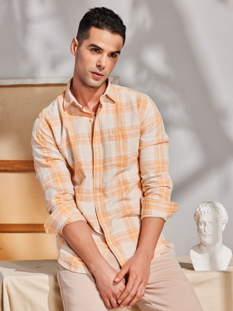 Orange Checked Shirt