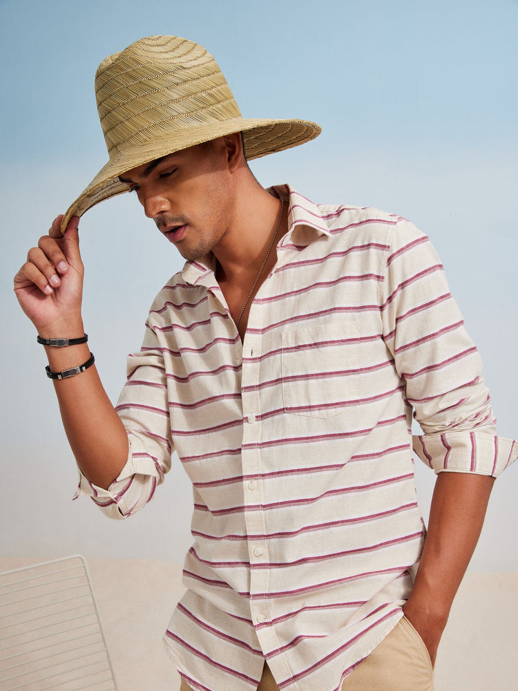 Maroon Striped Shirt