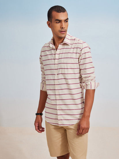 Maroon Striped Shirt