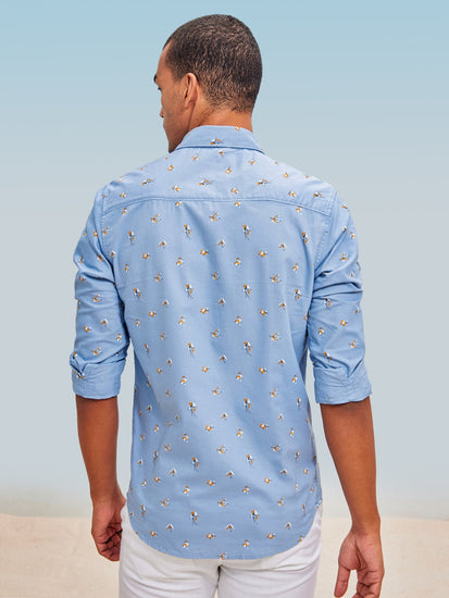 Blue Printed Shirt