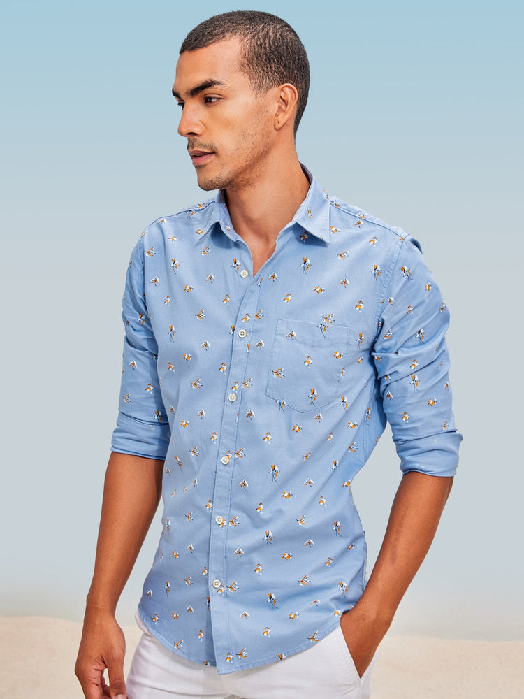 Blue Printed Shirt