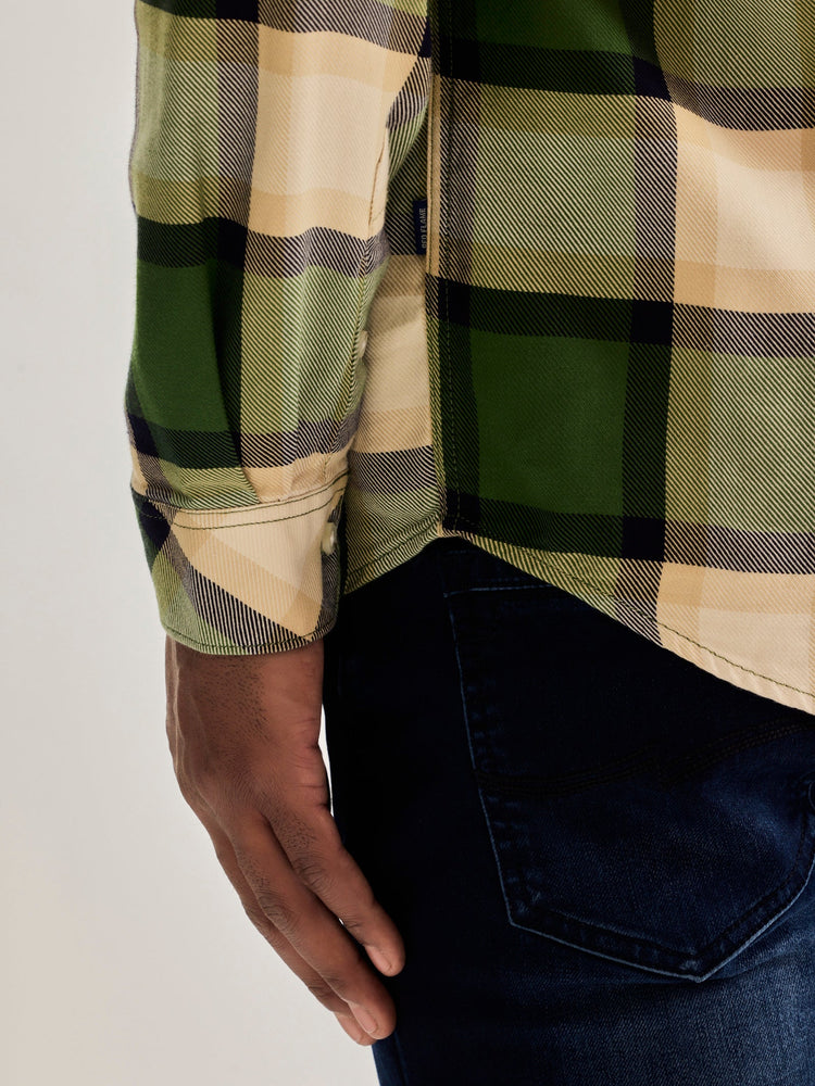 Green Pure Cotton Checked Shirt