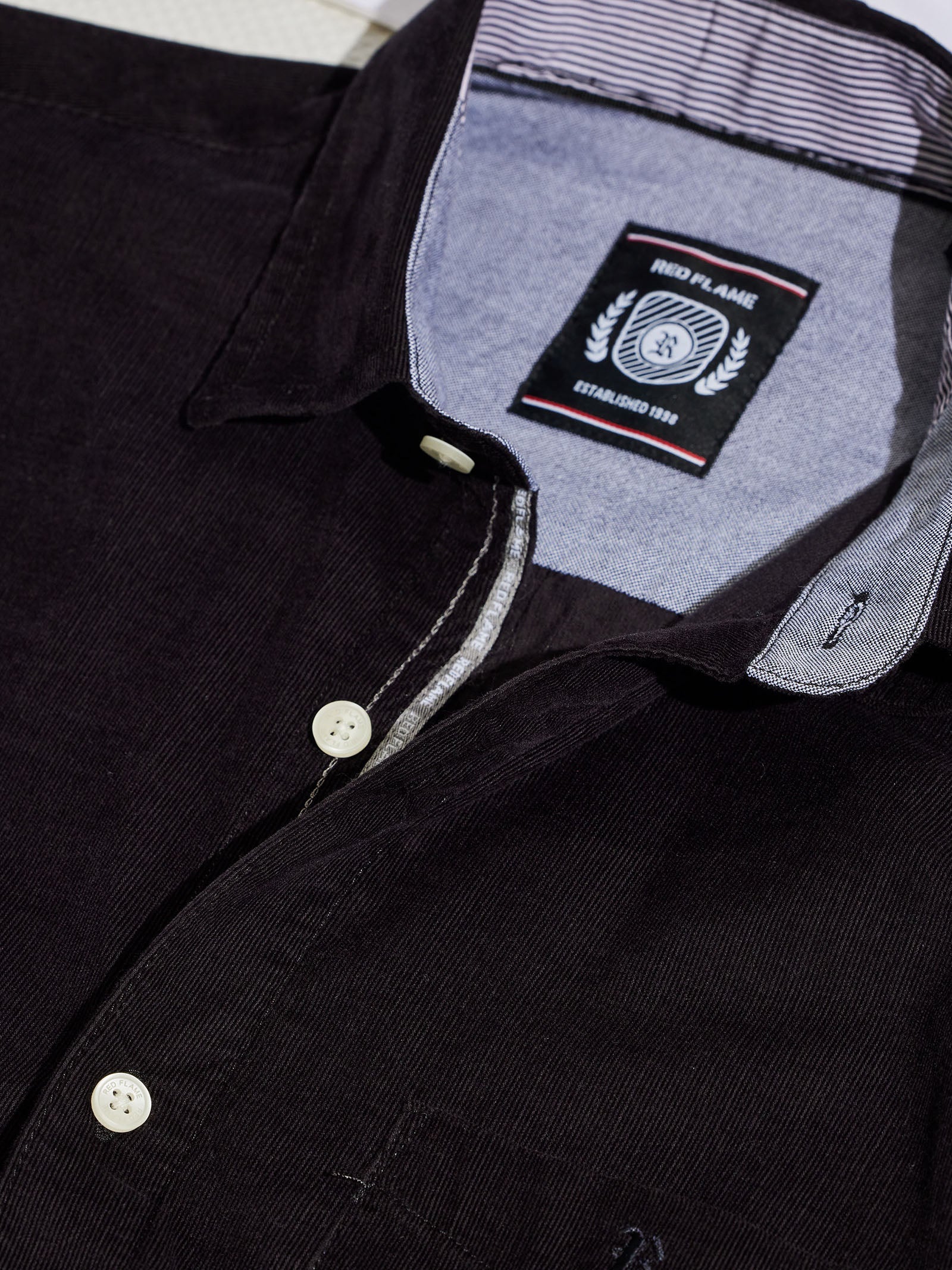 Black Fine Corduroy Shirt