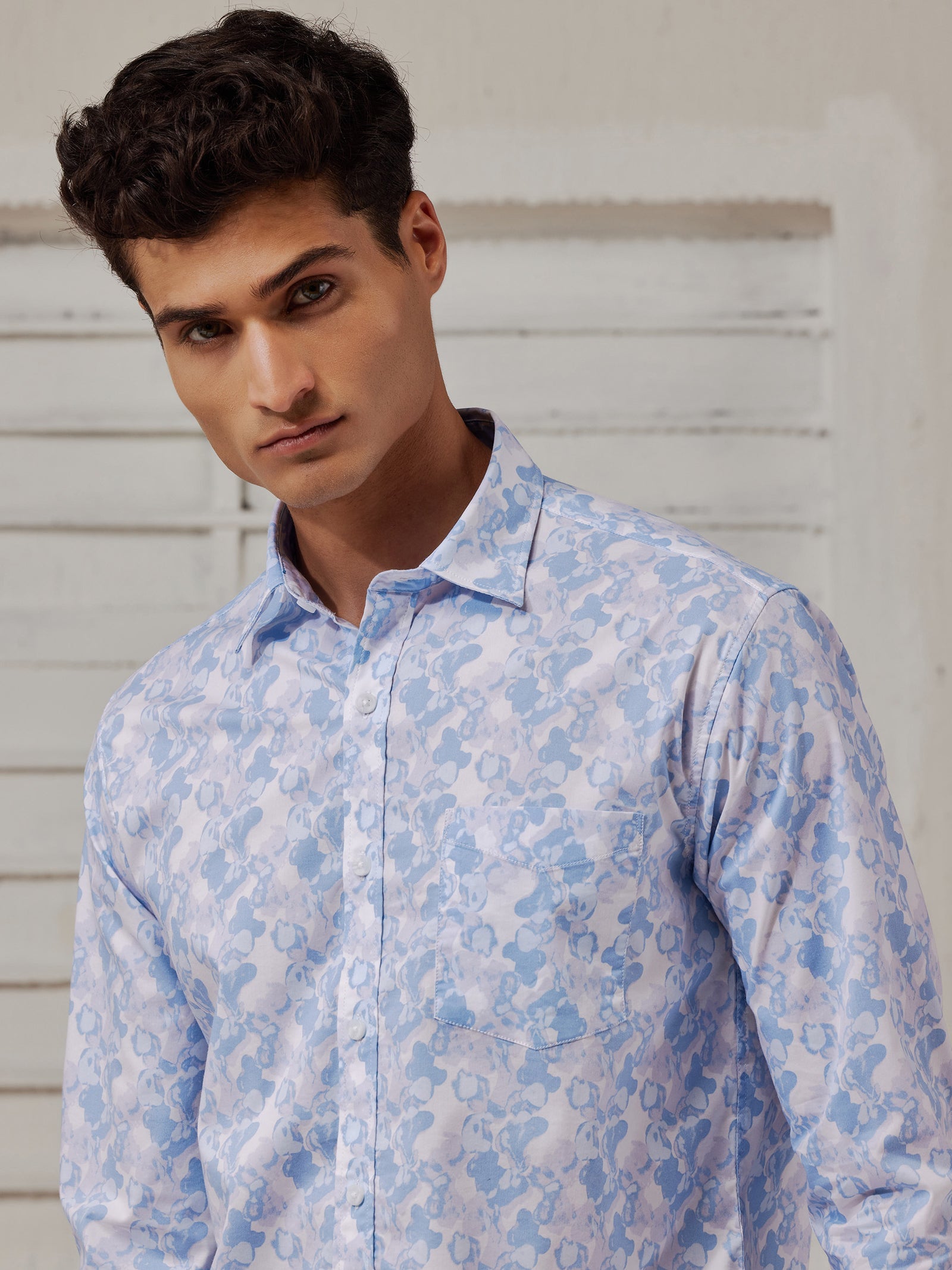 Blue Printed Shirt