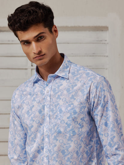 Blue Printed Shirt