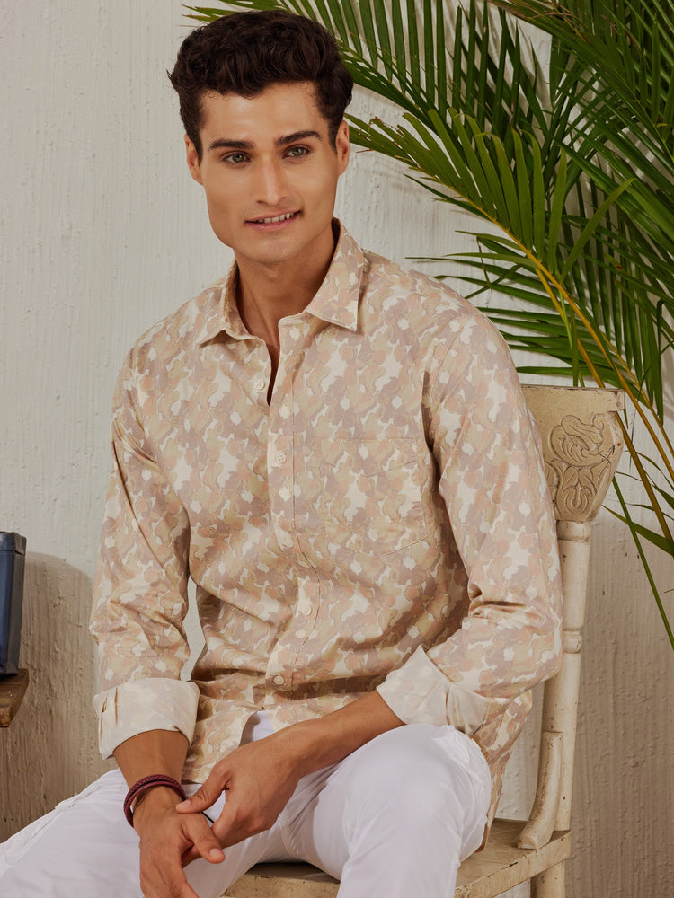 Cream Printed Shirt