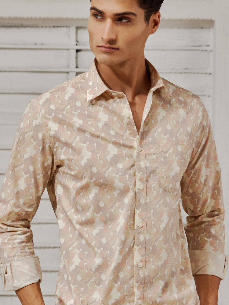 Cream Printed Shirt