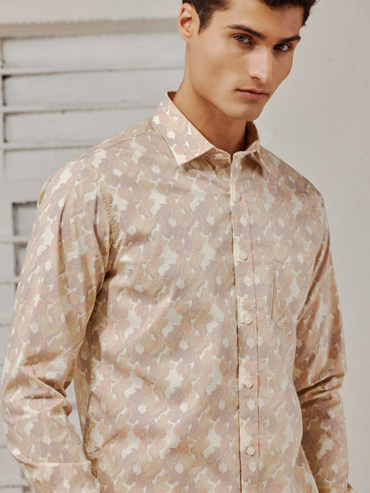 Cream Printed Shirt