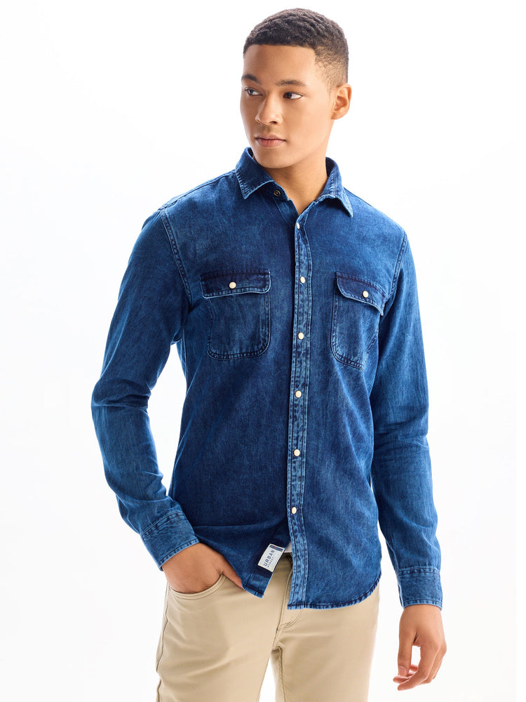 Navy Casual Denim Shirt