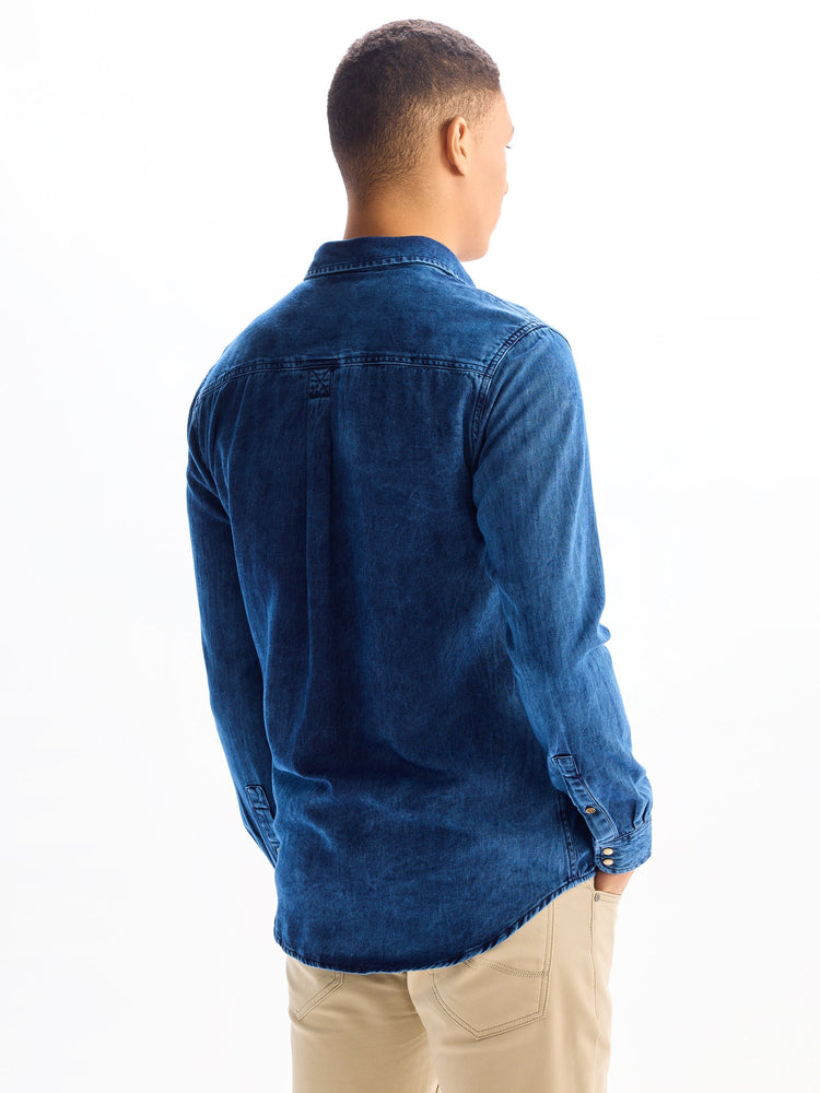 Navy Casual Denim Shirt