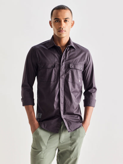 Grey Stretch Cargo Shirt