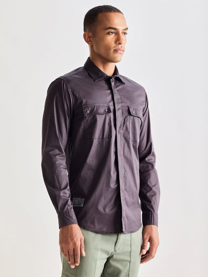 Grey Stretch Cargo Shirt