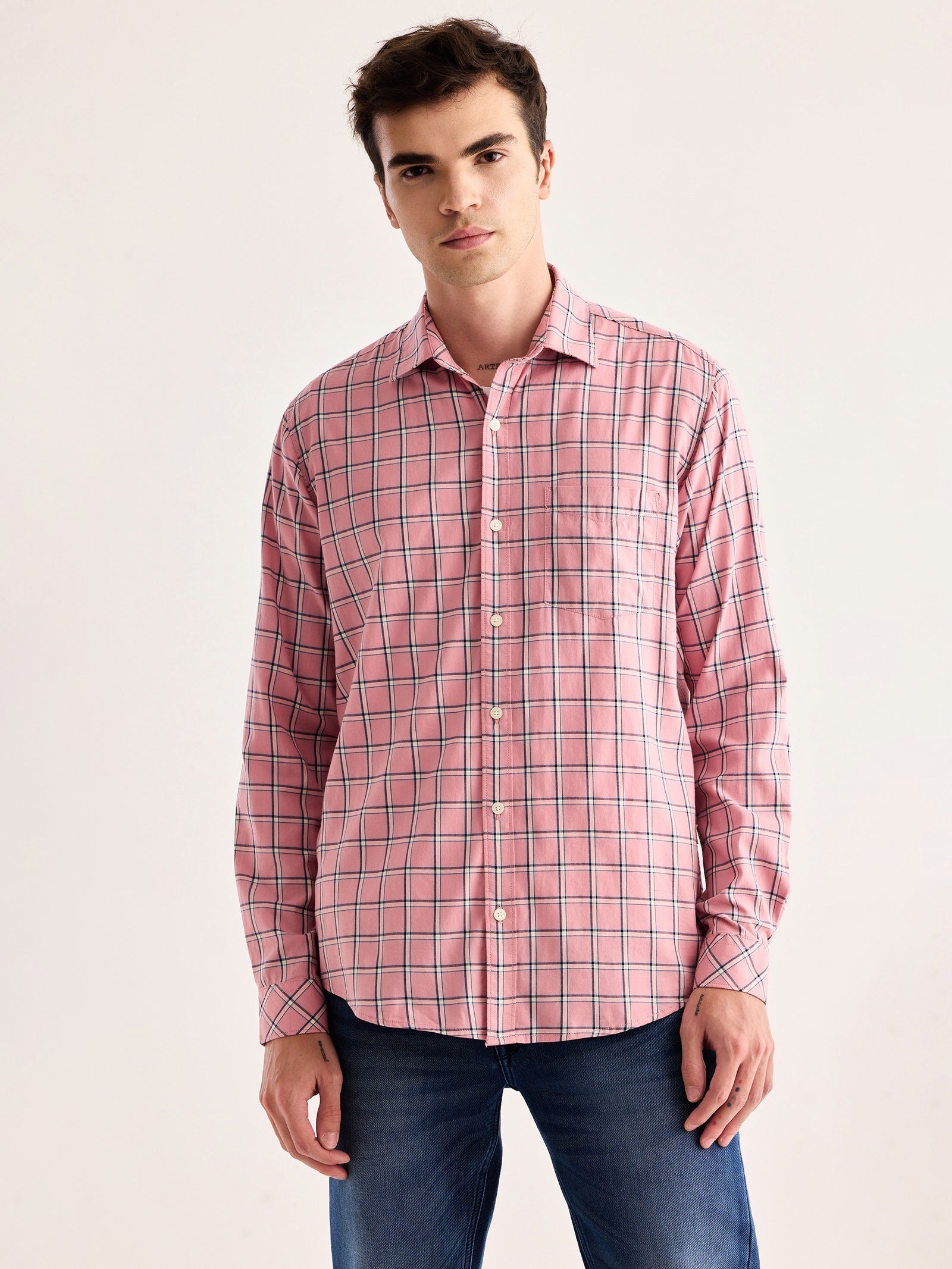 Pink Checked Shirt