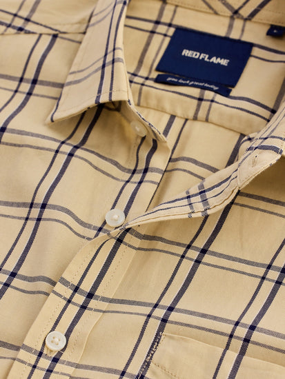 Cream Checked Shirt