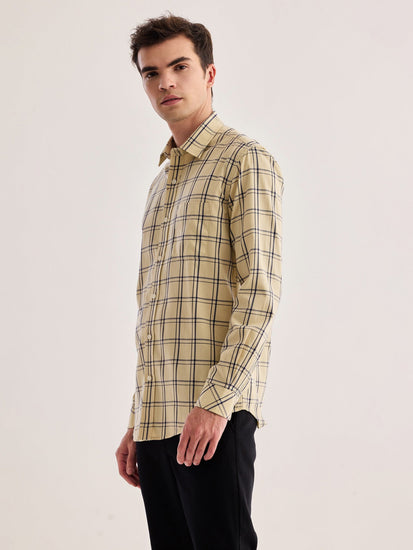 Cream Checked Shirt