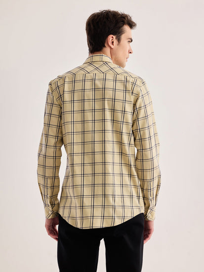 Cream Checked Shirt