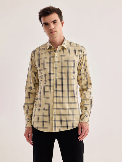 Cream Checked Shirt