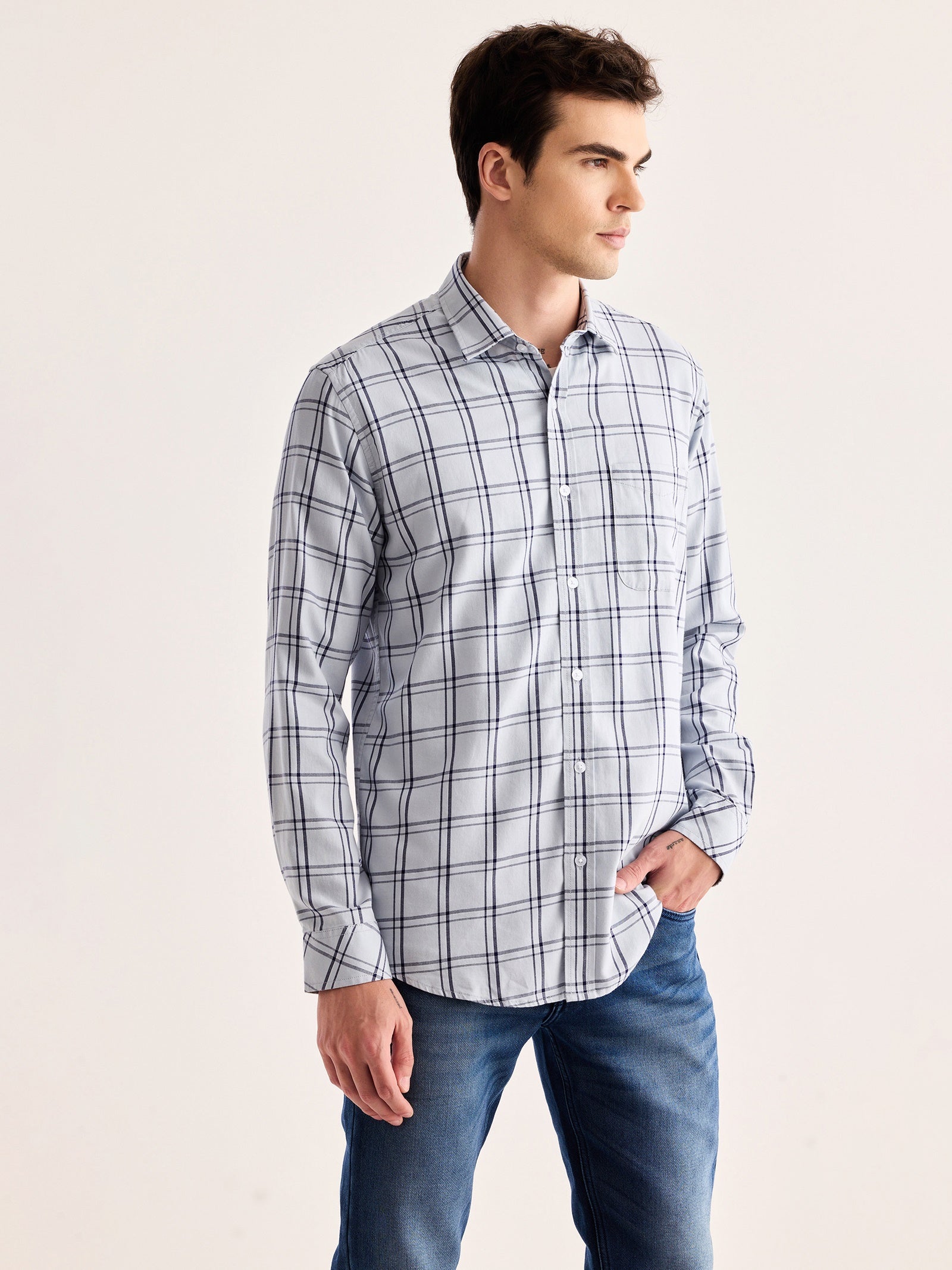 Grey Checked Shirt