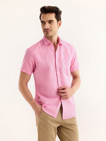 Pink Striped Linen Shirt